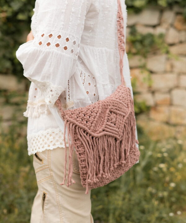 Bolso Rosa Macramé